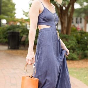 Aerie Steel Blue Summer Maxi Dress
